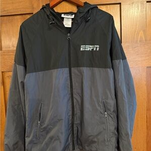 ESPN Black and Gray Men's Windbreaker, small